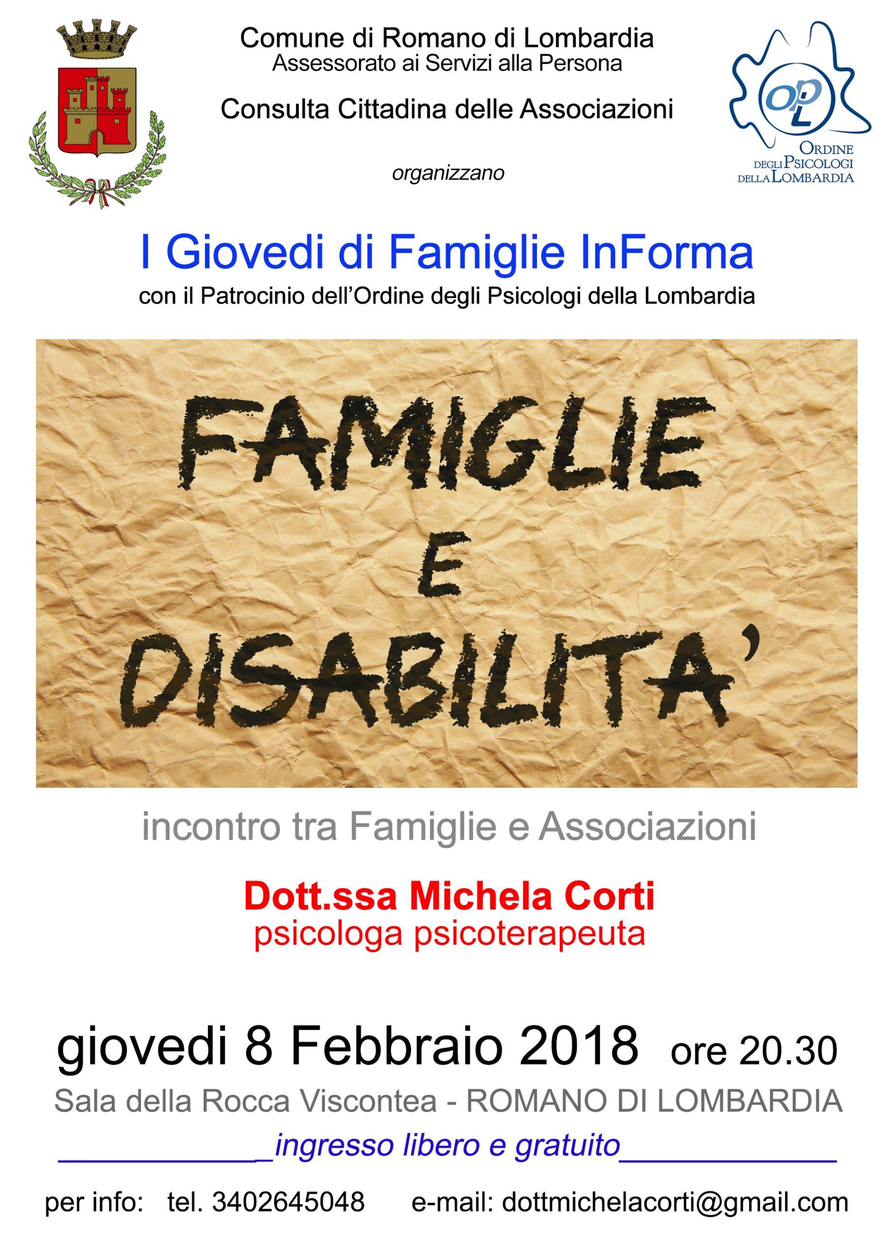 Al momento stai visualizzando Incontro Famiglie e disabilità a Romano di Lombardia