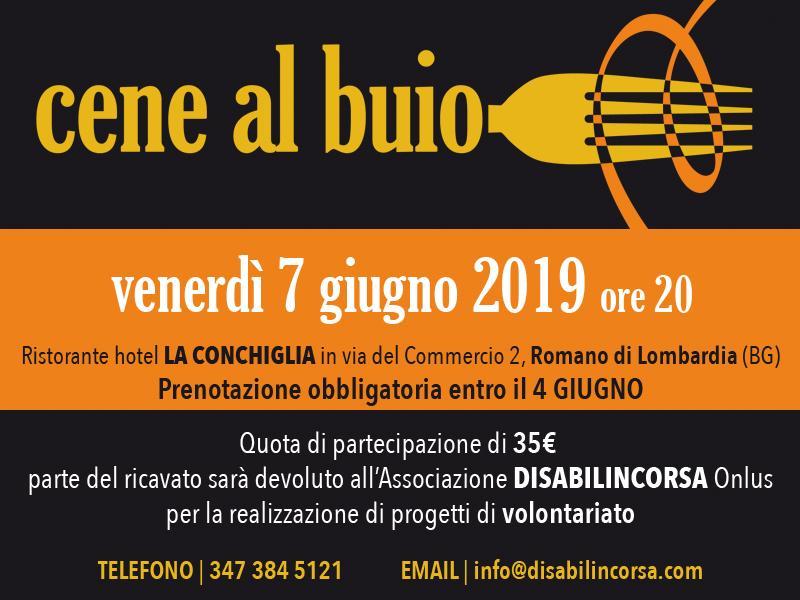 Al momento stai visualizzando Cena al buio, venerdì 07 giugno 2019