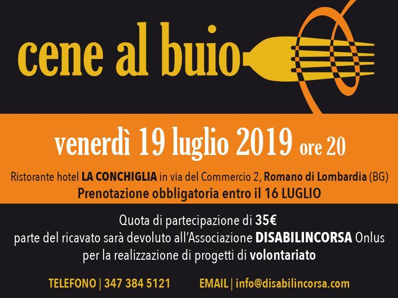 Al momento stai visualizzando Cena al buio, venerdì 19 luglio 2019