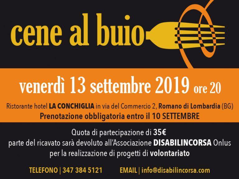 Scopri di più sull'articolo Cena al buio, venerdì 13 settembre 2019