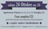 Grande cena, musica e festa all’agriturismo I 4 Roveri